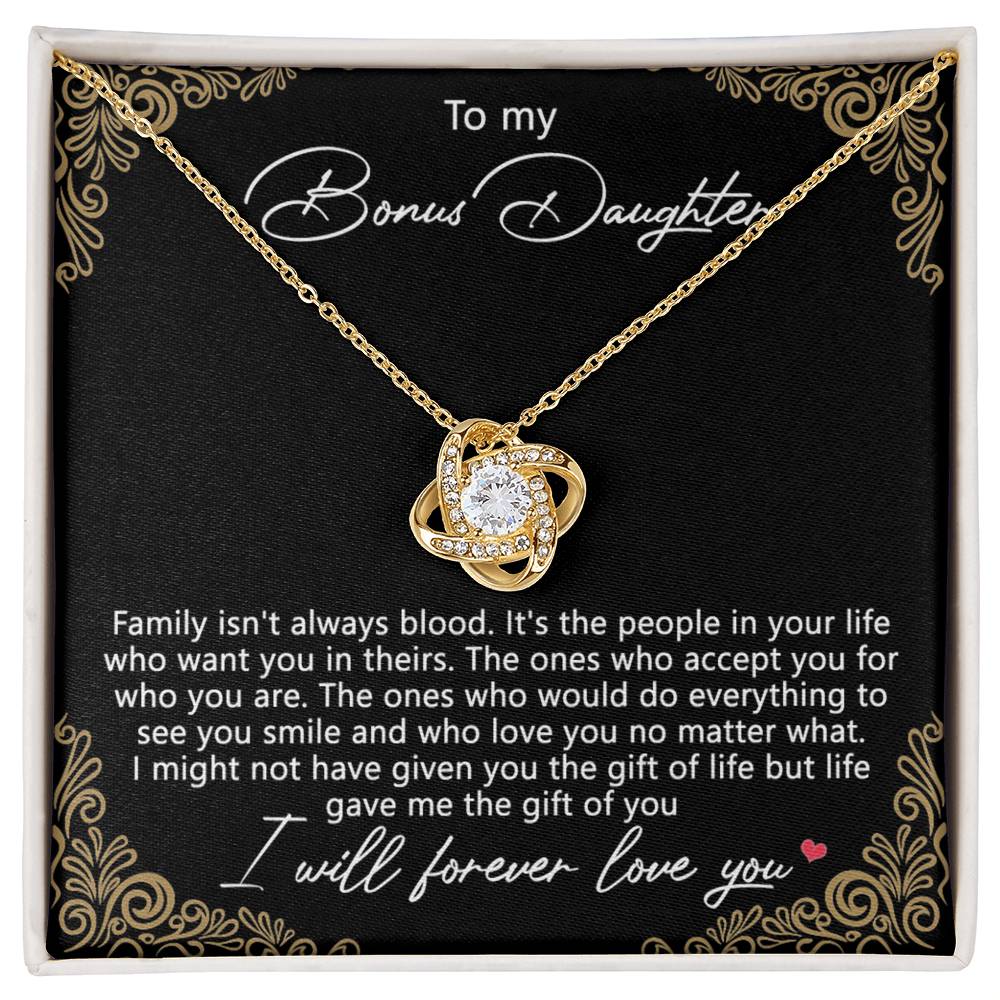 Bonus Daughter Gifts Necklace - To My Bonus Daughter Gifts From Stepmom, Adopted Daughter Necklace, Step Daughter Gifts, To My Daughter Necklace From Mom Jewelry Gift For Girls, Bonus Daughter