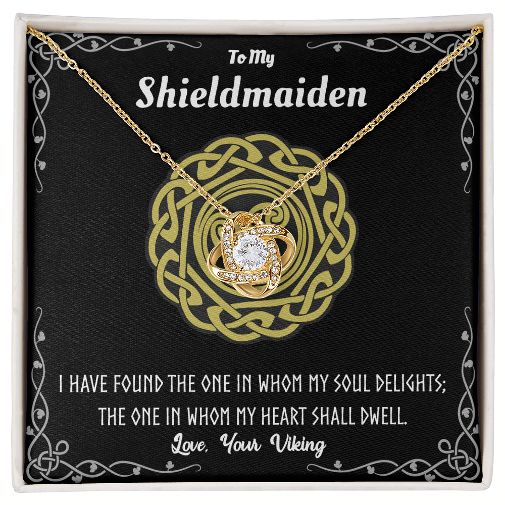 Shieldmaiden Necklace From Your Viking, Love Knot Pendant Gift From Wife, Fiancee, The Love Knot Necklace To My Shieldmaiden Gift - Love, Your Viking, Wife Gift, Anniversary For Girlfriend