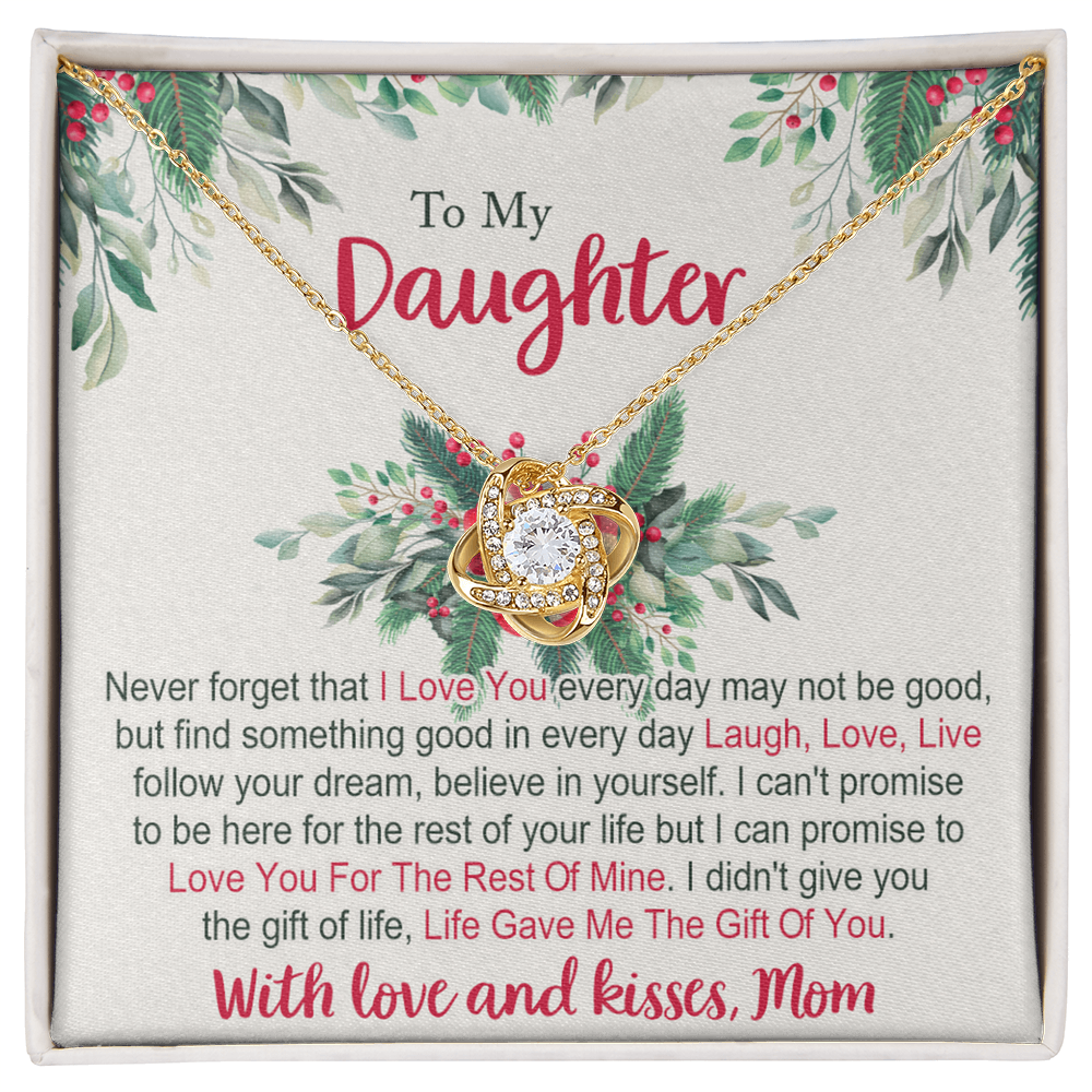 To My Daughter Gifts Necklace From Mom for Christmas Daughter's Graduation Gifts for Her, Mother To Daughter Necklace Christmas Card Pendant Mother And Daughter Jewelry Gift For Girls