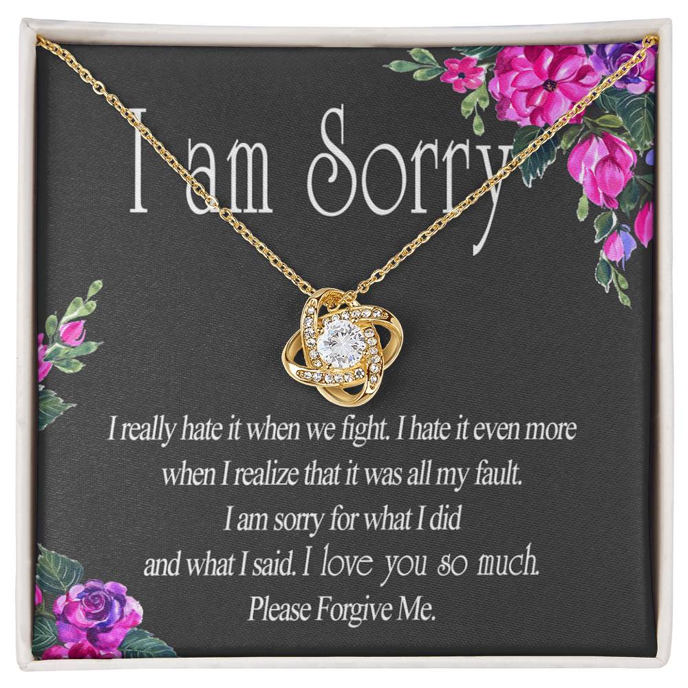 Wife Necklace From Husband I Am Sorry Love Knot Necklace Gift For Wife Husband To Wife Jewelry Gift For Women Wife Gift Necklace Soulmate Gift Necklace Sorry Gift Necklace I Am Sorry Gift Pendant