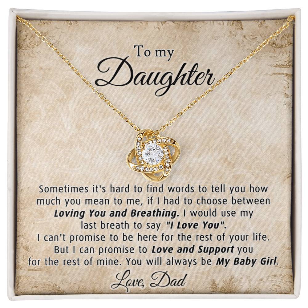 Gifts Necklace for Daughter, To My Daughter Necklace From Dad, Daughter Gift for Christmas, Birthday, Wedding, Graduation Gift Father And Daughter Necklace With Message Card and Gift Box