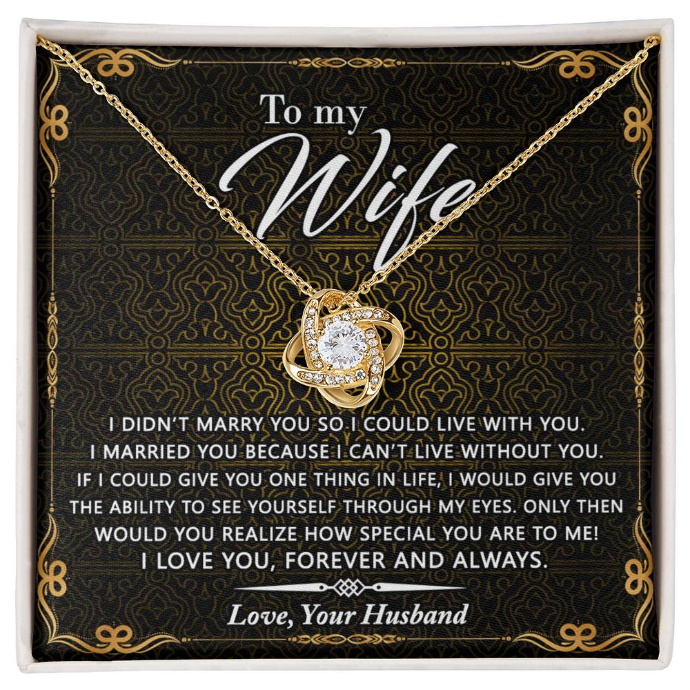 Wife Gift Necklace From Husband, Marry You Necklace, To My Wife Necklace, Wife Love Knot Necklace From Husband, Jewelry Gift For Women Badass Wife Gift Necklace Soulmate Necklace Gift From Men