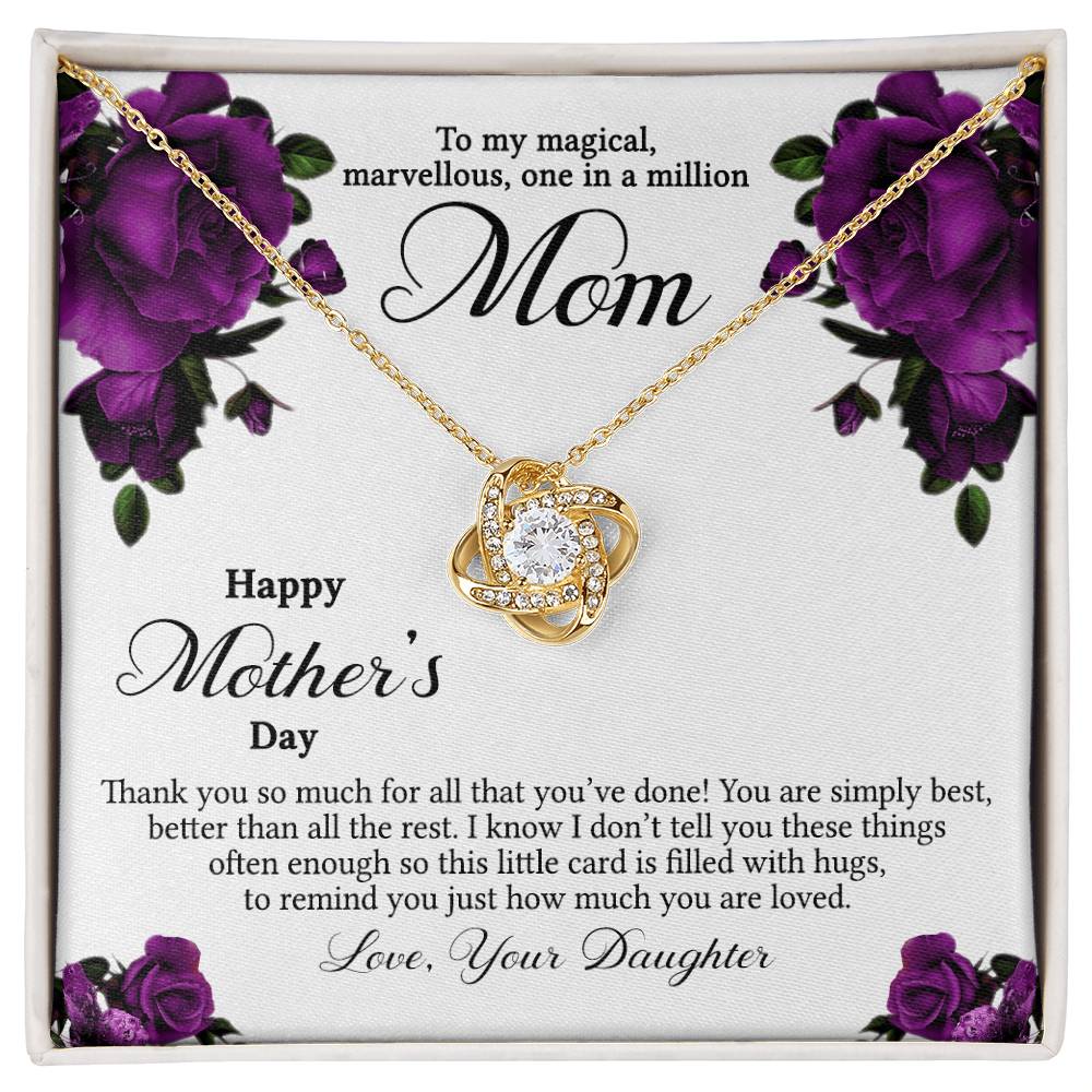 To My Mom Necklace From Daughter, Happy Mother's Day Necklace Gift For Women, Jewelry For Mom, Thank You Necklace Gift For Mom On Mothers Day, Anniversary, Birthday Mother And Daughter Gift Necklace