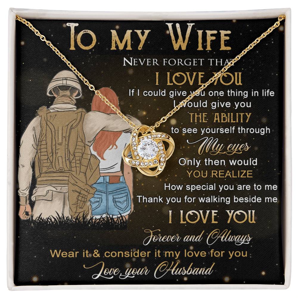 Soldier Necklace Husband To Wife - To My Wife Necklace Gift From Husband On Anniversary, Army Gift Necklace, Military Gift For Wife, Never Forget Necklace Gift For Wife, Jewelry Gift For Women