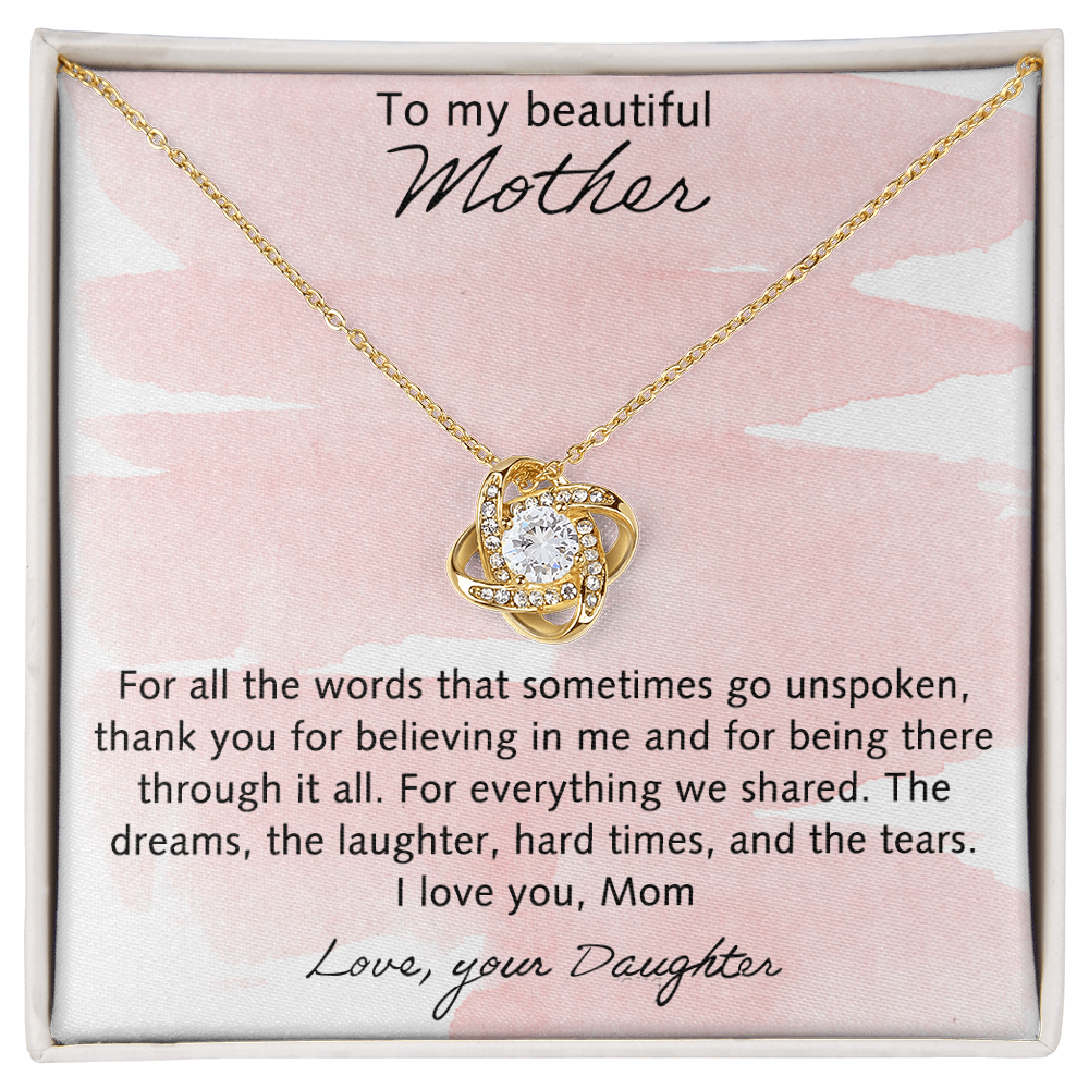 To My Beautiful Mother Necklace From Daughter, Happy Mother's Day Necklace Gift For Mother, Necklace Gift For Mother On Mothers Day, Anniversary Birthday Gift For Beautiful Mother Gift Necklace