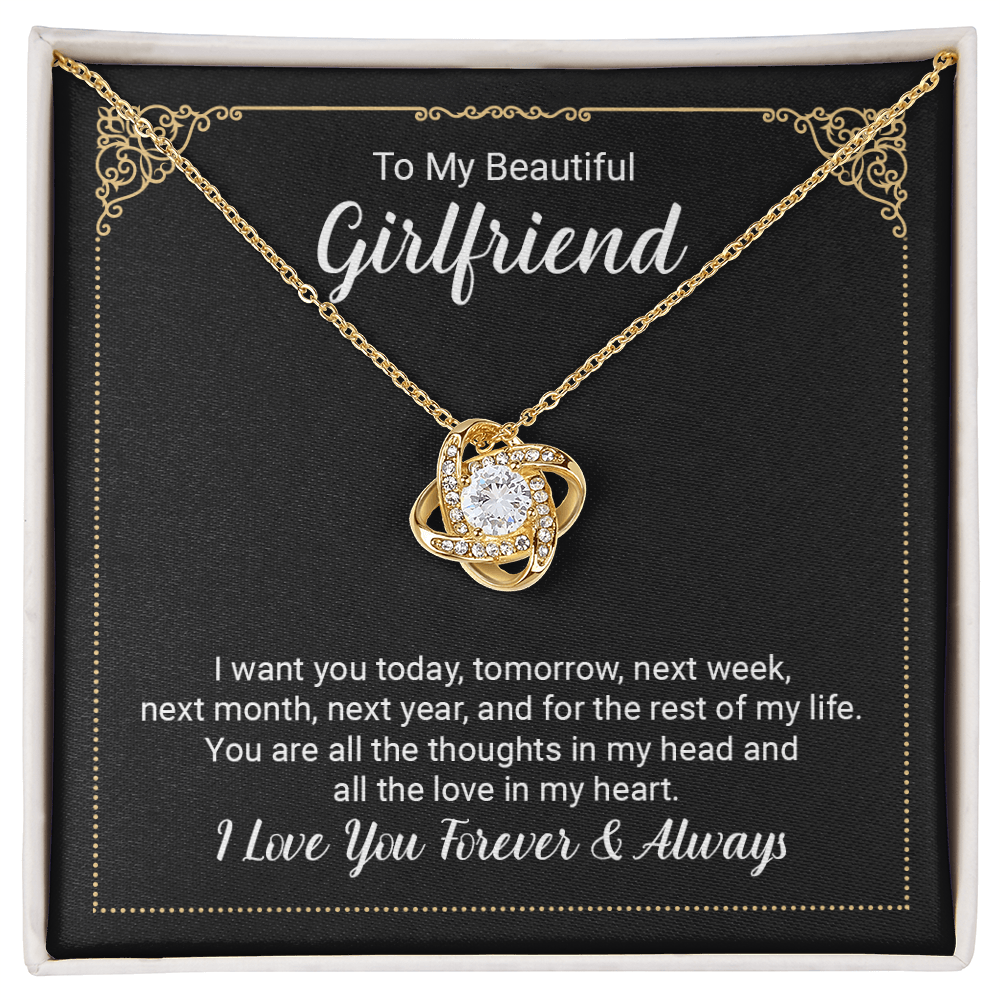 To My Beautiful Girlfriend Necklace From Boyfriend On Christmas, Birthday Gifts