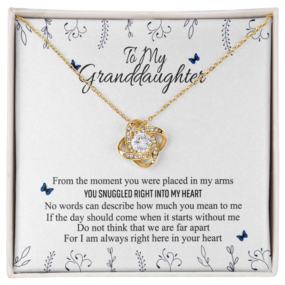 Love Knot Necklace Granddaughter Gifts From Grandma Grandpa - To My Granddaughter Necklace Card Message Gifts For Granddaughter With Inspirational Quotes, Jewelry Gift For Girls, Granddaughter Gift
