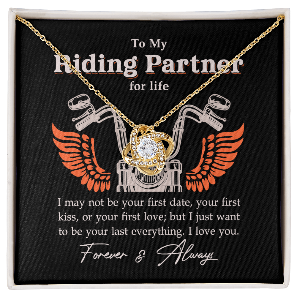 To My Riding Partner Necklace From Husband, Boyfriend Gift For Riding Partner Necklace Biker Woman Birthday Gift Anniversar Necklace for Her Romantic Girlfriend Gift Necklace Includes Message