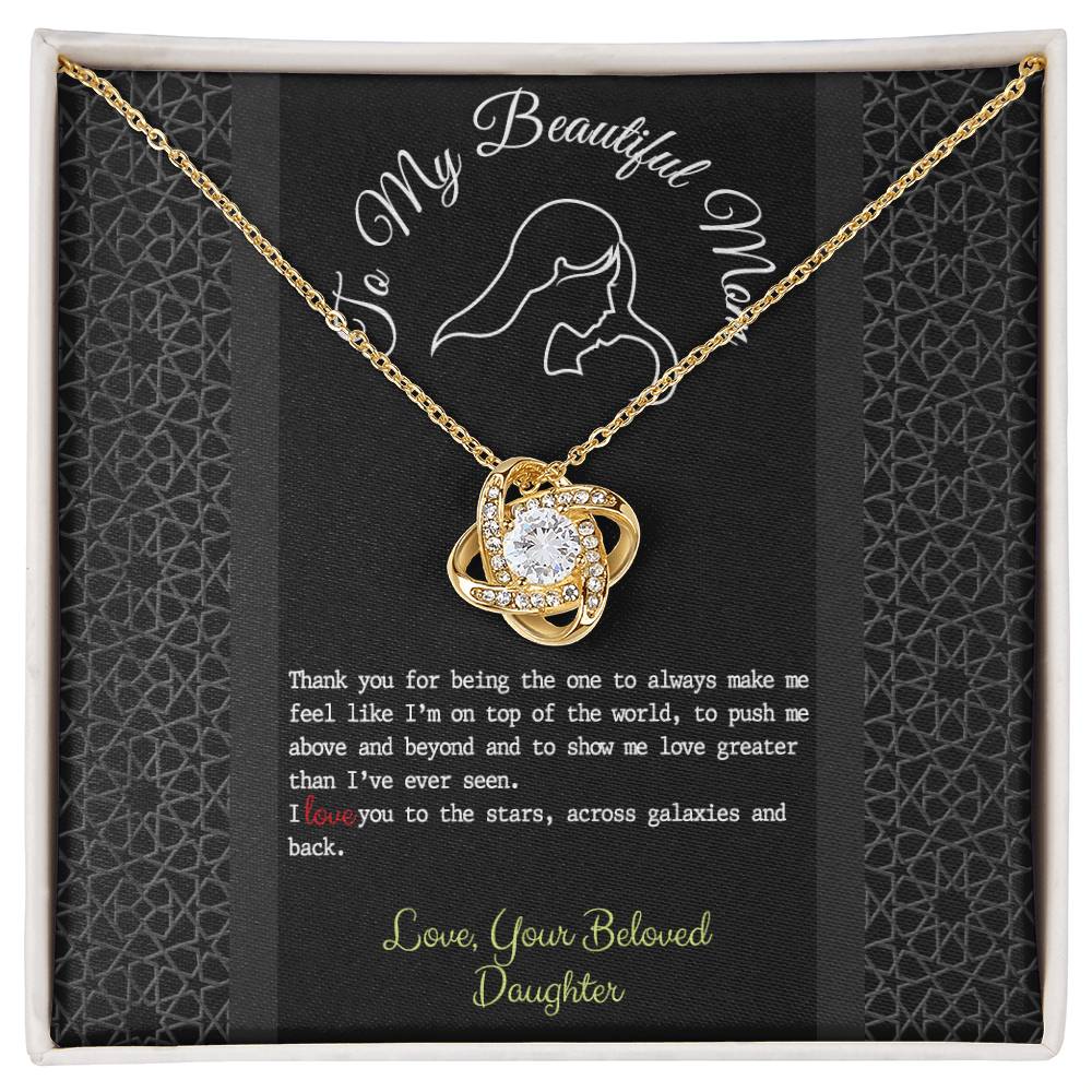 To My Mom Necklace From Daughter, Thank You For Mom Necklace Gift For Women, Mother And Daughter Gift Necklace, Your Beloved Daughter Necklace Gift For New Mom, Beautiful Mom On Mother's Day