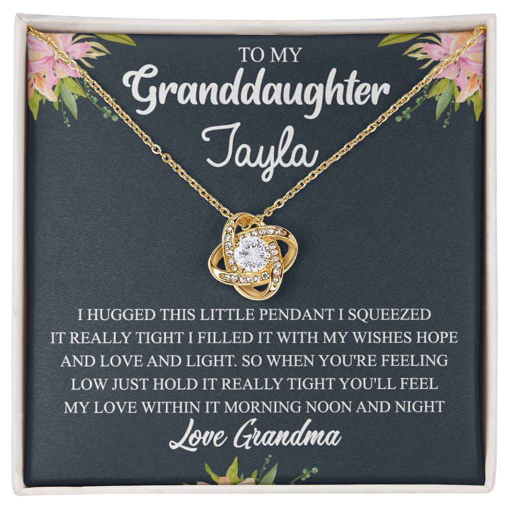 Personalized Gift Necklace For Granddaughter - To My Granddaughter Love Knot Necklace Gift From Grandma To Granddaughter On Birthday Gift Graduation Gift, Christmas Necklace This Little Pendant
