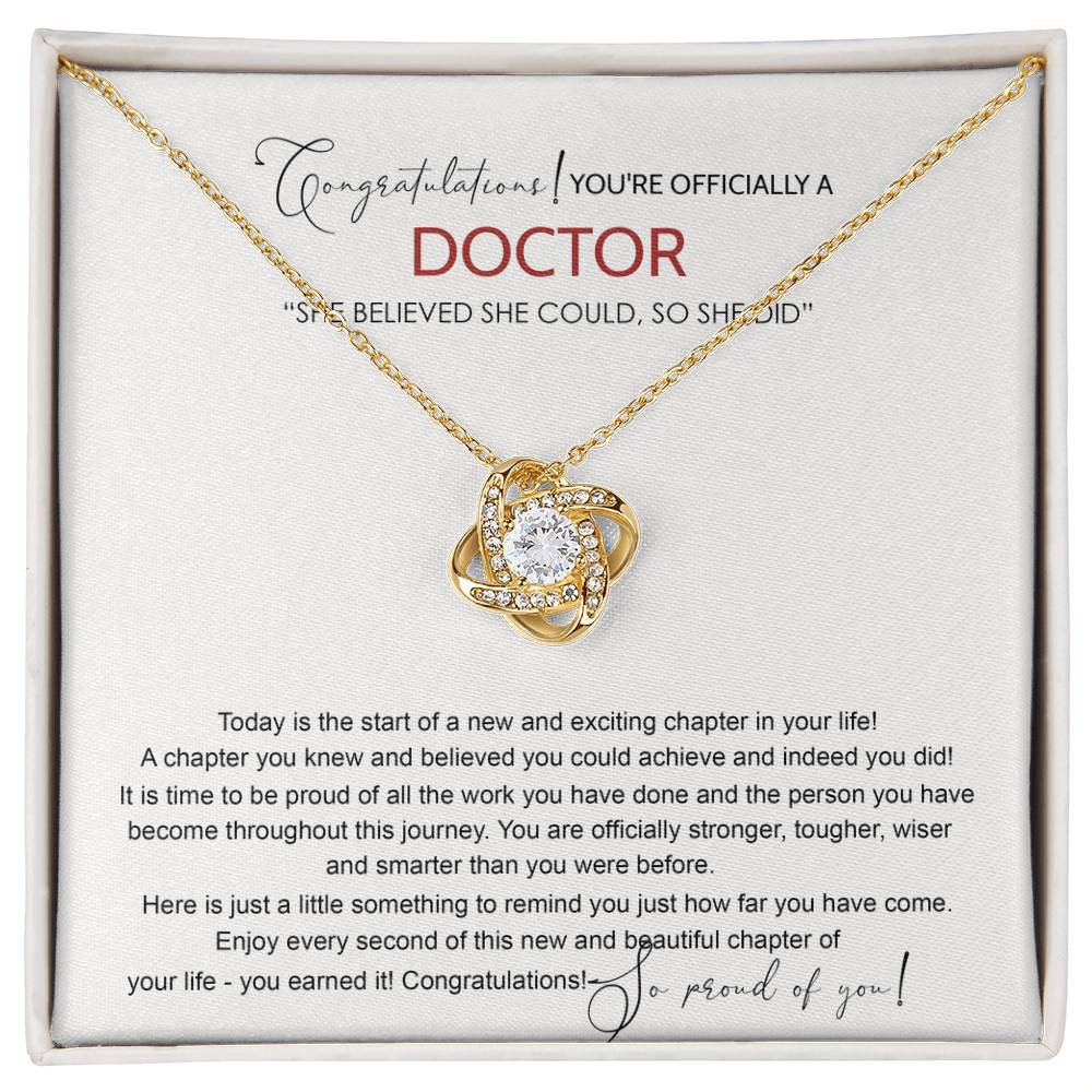 Doctor Graduation Love Knot Necklace, New Doctor Gifts, Medical Student Graduation Gift, Graduating Class of 2026 Necklace, Congrats Graduation Knot Necklaces Gift For Daughter, Granddaughter, Niece