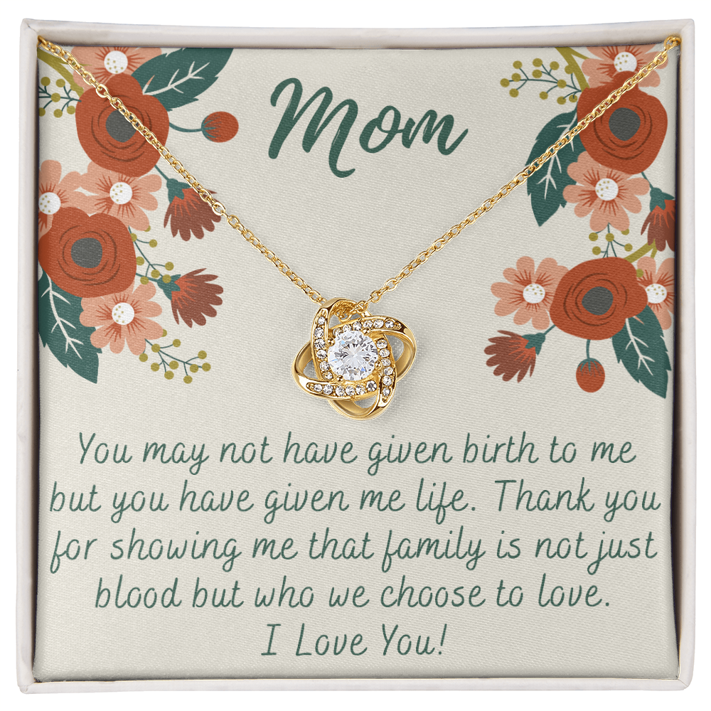 To My Mom Love Knot Necklace Gift for Stepmom Birthday Present Idea for Mother