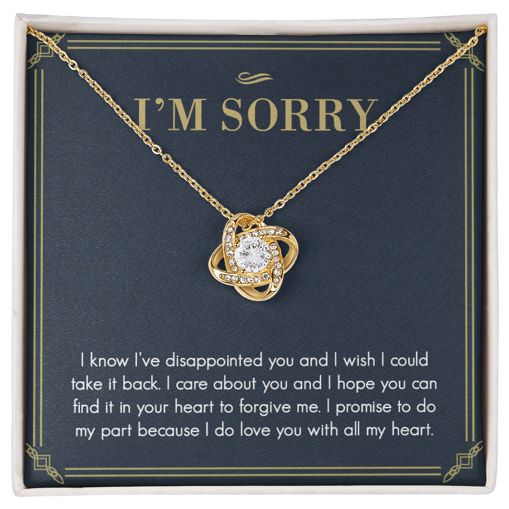 I'm Sorry Gift Necklace For Her, For Girlfriend, Soulmate, Please Forgive Me Gift Necklace, I'm Sorry Love Knot Necklace From Boyfriend, Husband - Love Knot Pendant Gift For Girlfriend, Soulmate