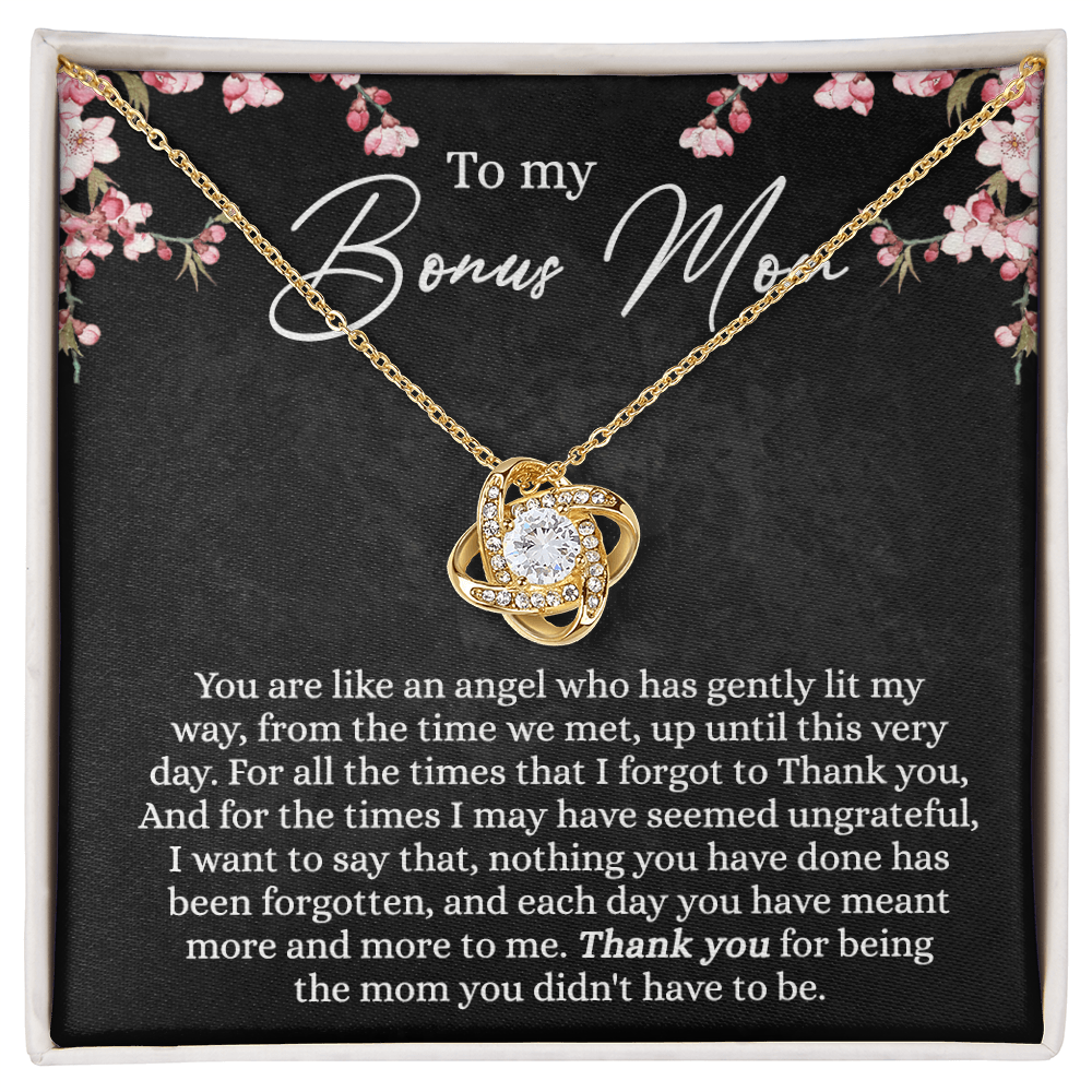To My Bonus Mom Necklace From Bonus Daughter, Gifts For My Bonus Mom, Thank You For Being Necklace For Mom, Bonus Mother Gift Necklace On Mother's Day, Jewelry For Women, Bonus Mom Gift Necklace