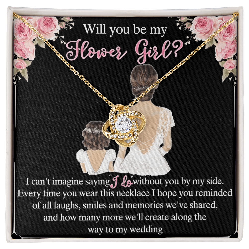 To My Daughter Love Knot Necklace From Mom And Daughter Pendant Gift For Daughter Will You Be My Hower Girl From Mother To Daughter Jewelry Gift For Girls, Daughter On Your Wedding Day Necklace Gift