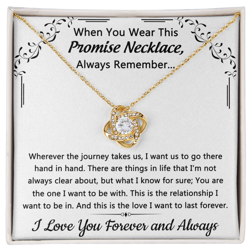 To My Love Promise Necklace From Husband, Boyfriend, Soulmate Love Knot Necklace with Message Card and Gift Box, Gift Necklace for Her Romantic, Girlfriend Gifts Forever And Always Necklace