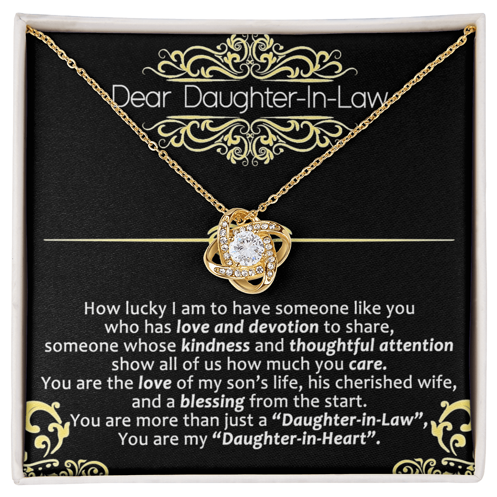 Daughter in Law Gifts Necklace - To My Daughter In Law Necklace From Mother In Law On Wedding Day Gifts For Daughter in Law Necklace Pendant Jewelry with Message Card and Gift Box For Daughter