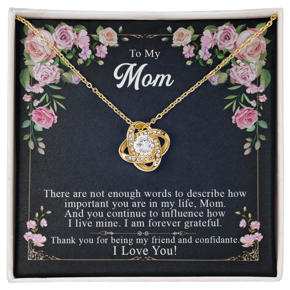 To My Mom Love Knot Necklace, Gift Necklace for Mother, Mother's Day Gift