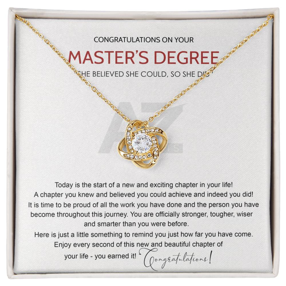 AZGifts Master's Degree Graduation Gift Necklace, Masters Student Gift, Master's Student MBA Graduation with Message Card and Gift Box Necklace Alluring Beauty Necklace SO-2654207 chong hj