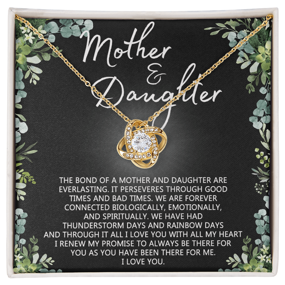 Mother And Daughter Necklace, Mothers day Necklace Gift For Mother, To My Mother Love Knot Necklace Gift From Daughter To Mom Jewelry Gift For Women Bonus Mom Boyfriend's Mom Gift Necklace