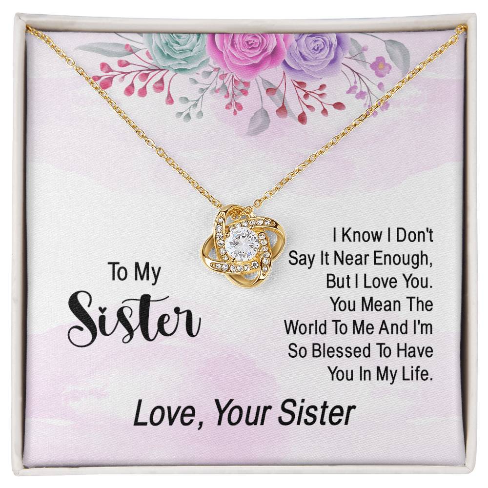To My Soul Sister Love Knot Necklace, Sisters at Heart, Sister Necklace Gift From Sister Love Knot Pendant, BFF Gift Necklace, Unbiological Sisters Gift Necklace Sister in Law Bonus Sister Necklace