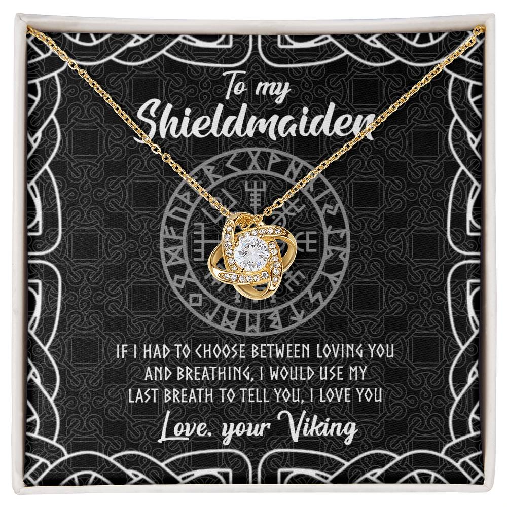 Shieldmaiden Necklace From Your Viking, The Love Knot Necklace To My Shieldmaiden Gift Love Your Viking Necklace, Wife Gift Pendant, Anniversary Birthday For Girlfriend, Wife Jewelry Gift For Women