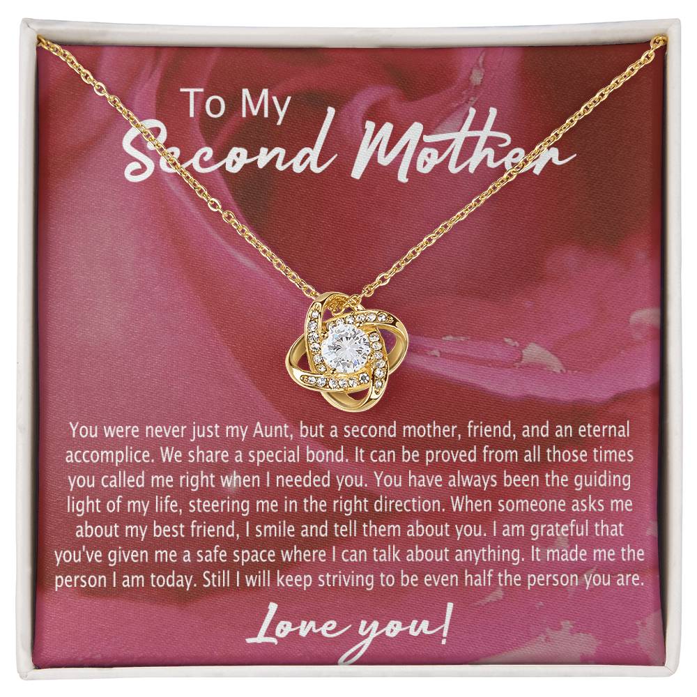 Second Mother Necklace, To My Second Mom Love Knot Necklace From Son, Second Mother Gift Necklace, Mother Pendant Gift Necklace From Daughter Or Son, Jewelry Gift For Women, Boyfriend's Mom Gift