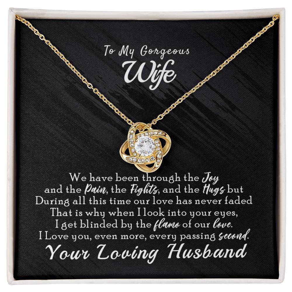 To My Gorgeous Wife Necklace From Husband, You Loving Husband Necklace Gift For Wife, Soulmate Gift Necklace, Husband And Wife Love Knot Necklace, Wife Gift Necklace, Future Wife Gift Pendant