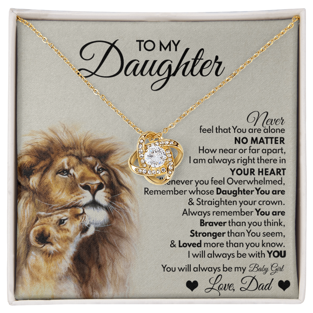 Daughter Gifts Necklace From Dad, To My Daughter Lion And Necklace Gift On Birthday Gift Graduation Gift for Daughter From Dad, Father Daughter Jewelry Gift For Girls, Little Girl Necklace