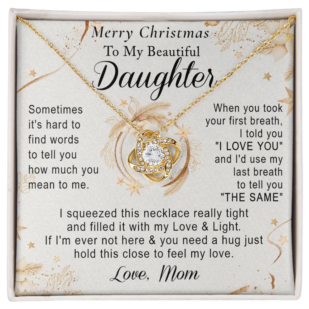 To My Daughter Necklace from Mom, Mother Daughter Jewelry for Daughter Christmas