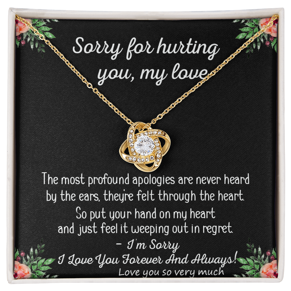 Apology Gift Necklace for Her, Forgiveness Gift, My Love Love Knot Necklace For Girlfriend, I'm Sorry Necklace Gift From Boyfriend, Husband To Wife, Girlfriend Love Knot Jewelry Gift For Girls