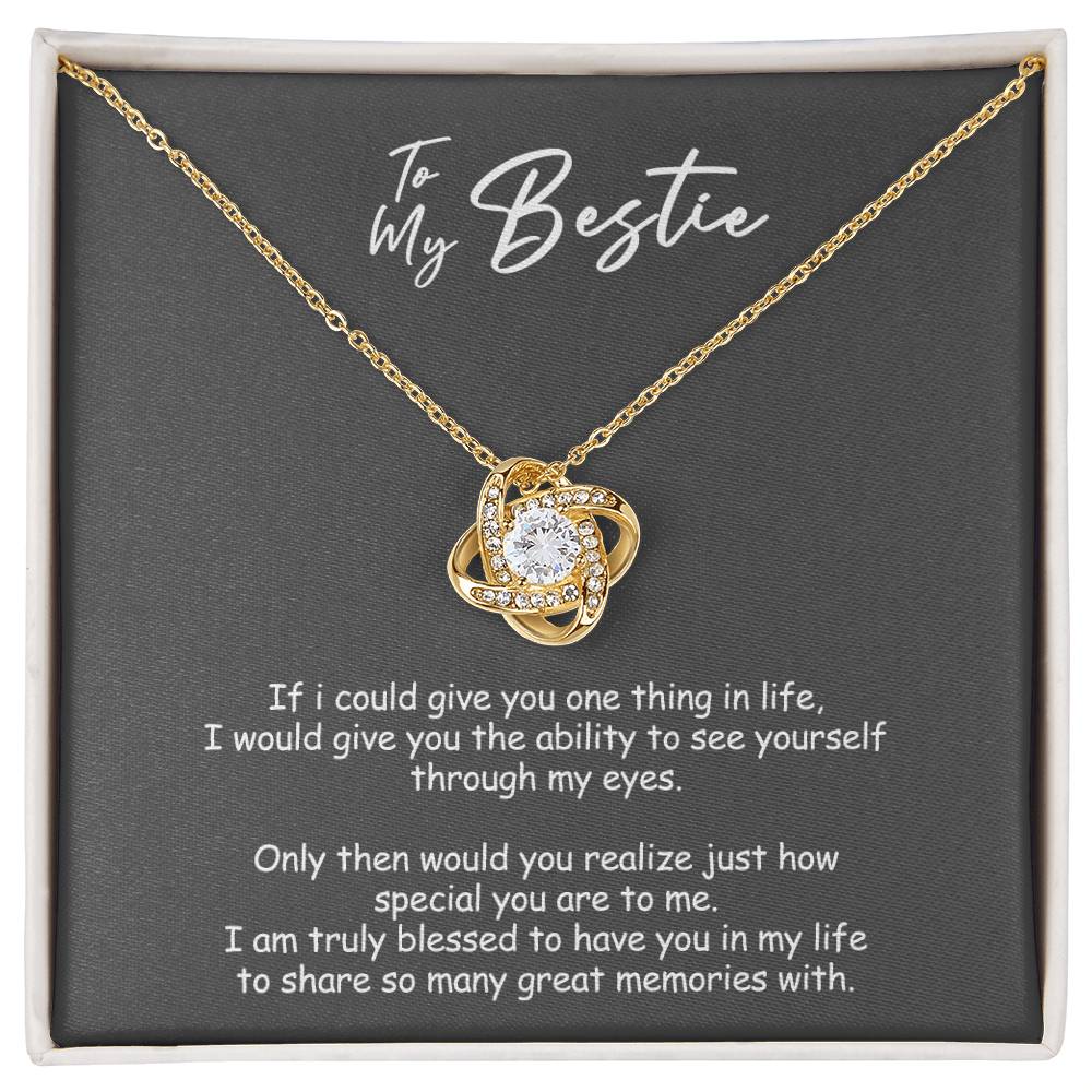 To My Badass Bestie Necklace From Men, Boyfriend, Besttie Gift Necklace, Bestie Wedding Gift Love Knot Pendant, Bridesmaid Gift for Badass Bestie Love Knot Necklace On Valentine's, Anniversary