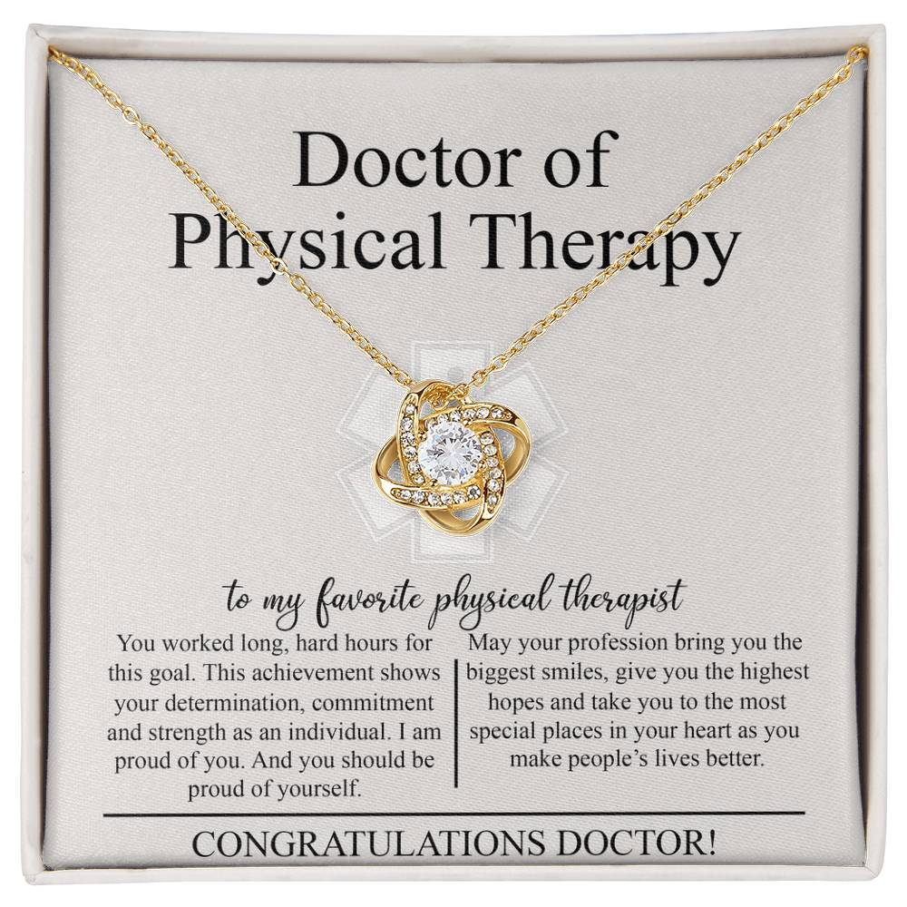 Doctor Of Physical Therapy Love Knot Necklace, Doctor Graduation Gift Necklace, Graduating Class of 2026 Necklace Gift, Congrats Graduation Pendants Gift For Daughter, Granddaughter, Niece, Sister