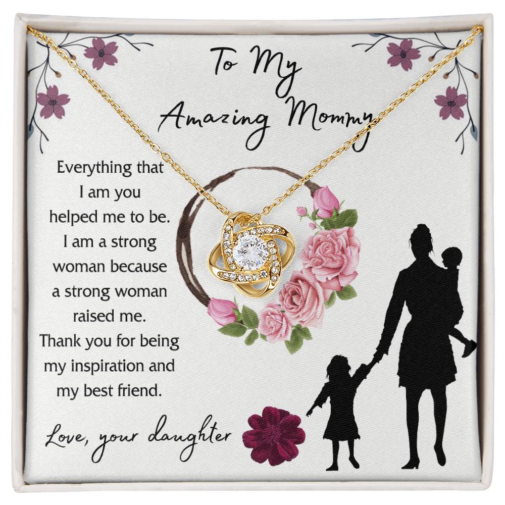 Mom And Daughter Gift Necklace, To My Amazing Mom Necklace From Daughter, Necklace Gift For Mom On Birthday Gift Anniversary Mother's Day Necklace Gift Mom Love Knot Necklace Jewelry Gift For Women