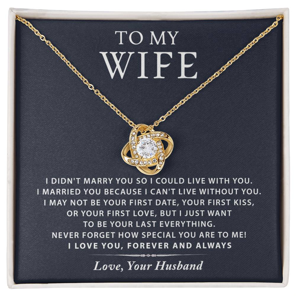 To My Wife Necklace From Husband, Wife Gift Necklace, Husband And Wife Love Knot Necklace - Necklace For Wife From Husband Marry Gift Necklace On Birthday Gift, Anniversary, Valentine Day, Christmas