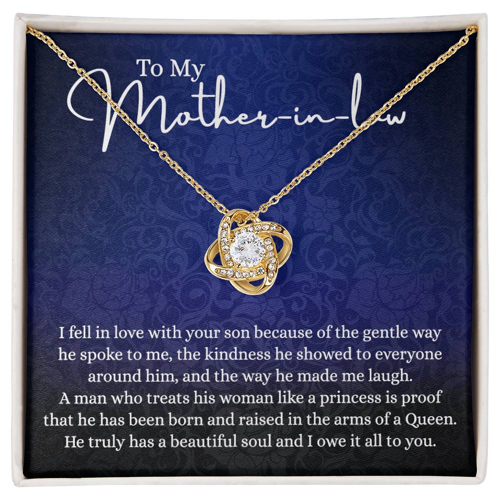 To My Mother in Law Love Knot Necklace, Mother in Law Jewelry Gift Box, Gift Card For Mom, Necklace for Mother in Law Jewelry Gift For Women, To My Mother-in-law On Wedding Day Mother's day Necklace