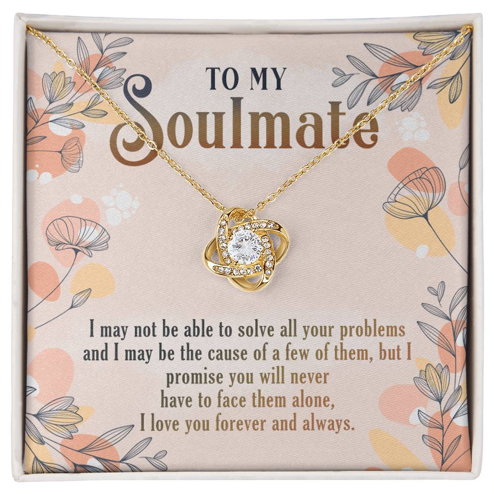 To My Soulmate Necklace Gift From Husband, Boyfriend To Wife, Girlfriend, Soulmate Gift Love Knot Necklace On Valentines Day Christmas Necklace for Her Romantic, Jewelry Gift For Women