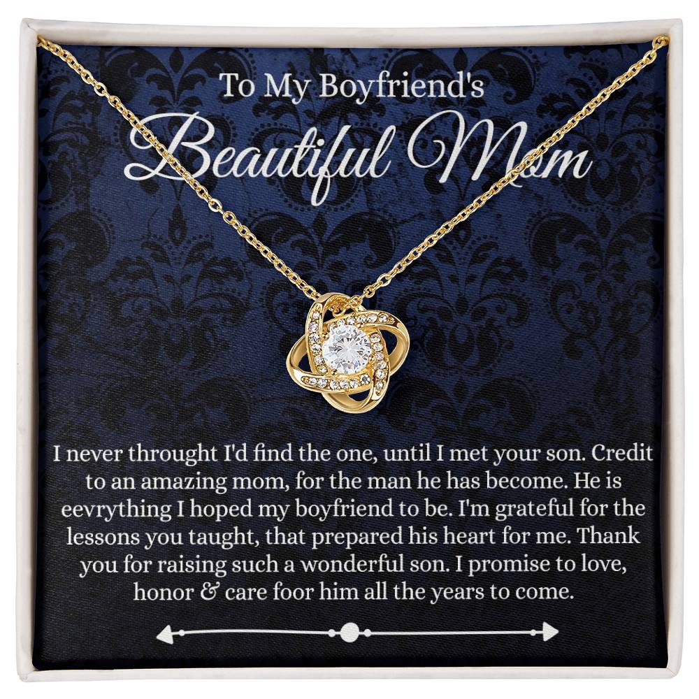 To My Boyfriend's Mom Necklace From Girlfriends, With Message Card And Box Gift For Boyfriends Mom Gift Necklace, Presents for Mom Necklace for Women, Mother's Day Necklace For Her On Mothers Day
