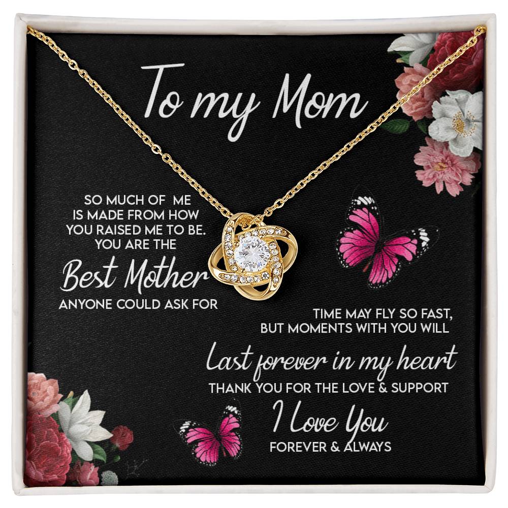 Mom Gift Necklace, To My Mom Necklace From Daughter, Love Knot Necklace Gift For Mom, Happy Mother's Day Necklace Gift Forever And Always Pendant Gift For Mom, Jewelry Gift For Women, Mom Butterfly