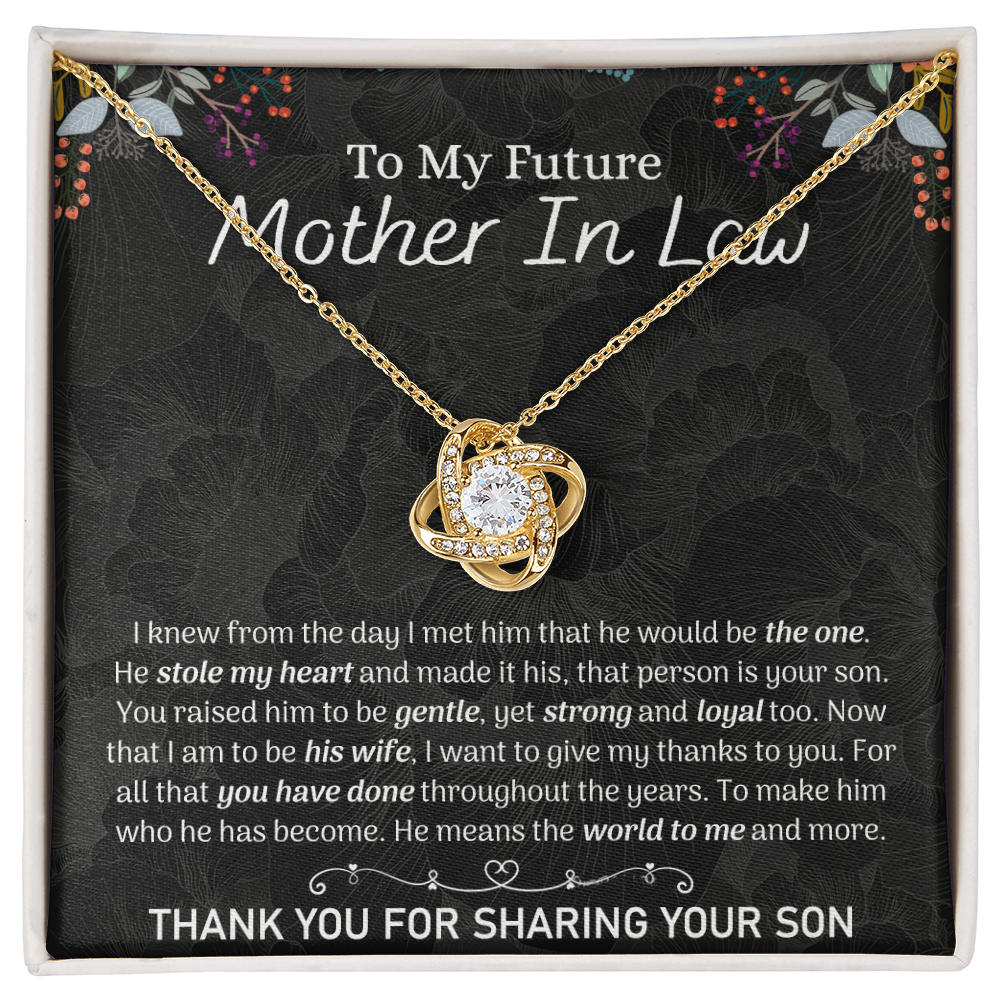 To My Future Mother In Law Necklace, To My Mother In Law Love Knot Necklace From Son, Future Mother In Law Gift Necklace, Future Mother In Law Pendant Gift, Jewelry Gift For Women, Mother In Law
