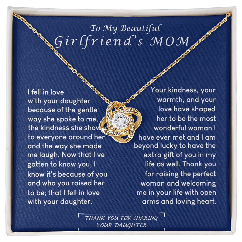 To My Girlfriend's Mom Necklace, Beautiful Girlfriend's Mom Necklace From Daughter Girlfriend's Mom Love Knot Necklace Gift Necklace For Girlfriend's Mom From Daughter Girlfriend's Mom Gift Necklace