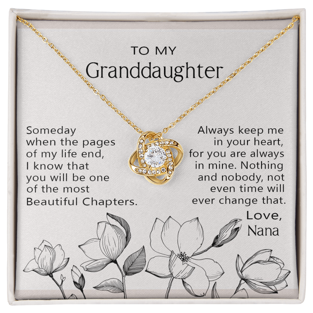 Love Knot Necklace For Granddaughter - To My Granddaughter Love Knot Necklace From Nana, Grandma Jewelry Necklace Gift On Birthday, Graduation Gift, Christmas Always Keep Me In Your Heart Necklace