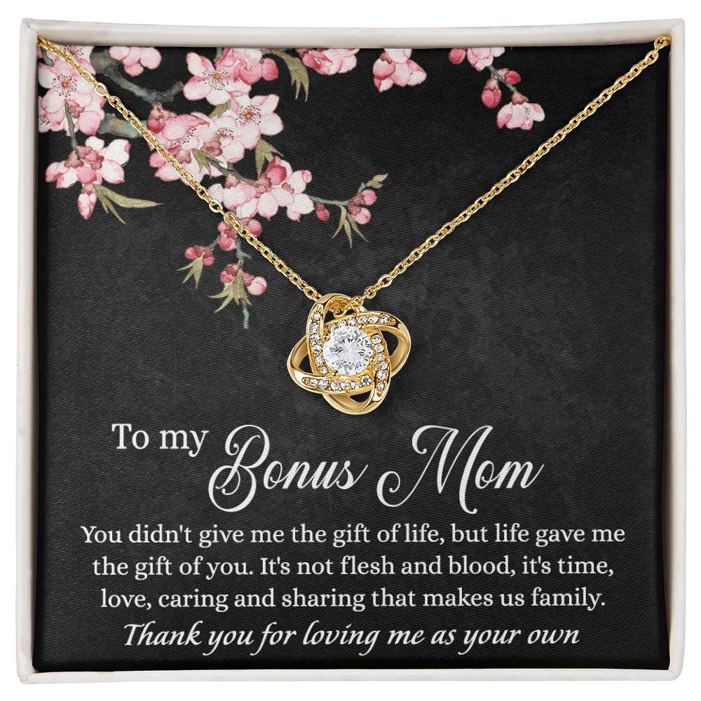 To My Bonus Mom Necklace From Daughter, Bonus Mom Gift Necklace, Mother And Daughter Necklace Gift For Mom, Gift For Mom Necklace, Bonus Mother Gift Necklace Thank You For Loving Jewelry For Women
