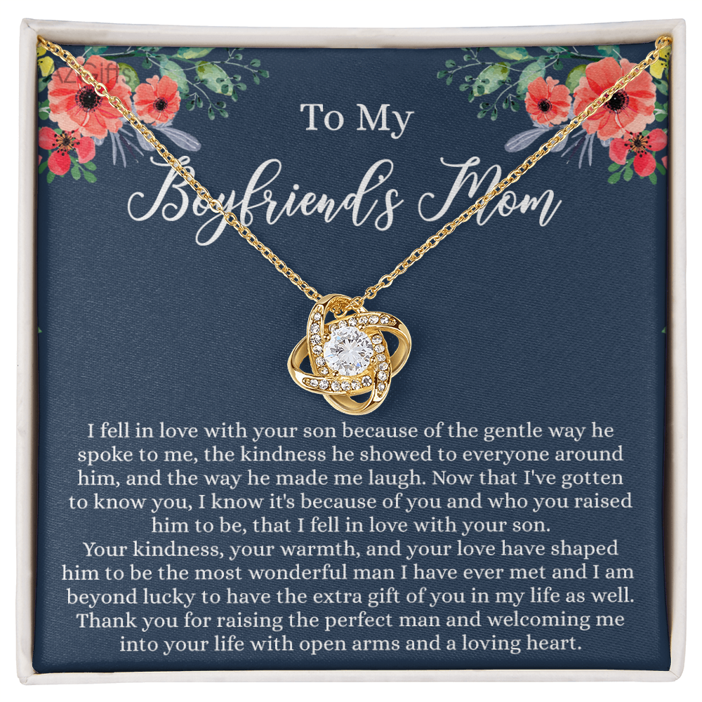 Gift For Boyfriend's Mom Necklace, To My Boyfriend's Mom Love Knot Necklace, Gift To My Boyfriend's Mom Necklace For Mothers Day Birthday Gift Christmas Retirement Jewelry For Women Girlfriend's