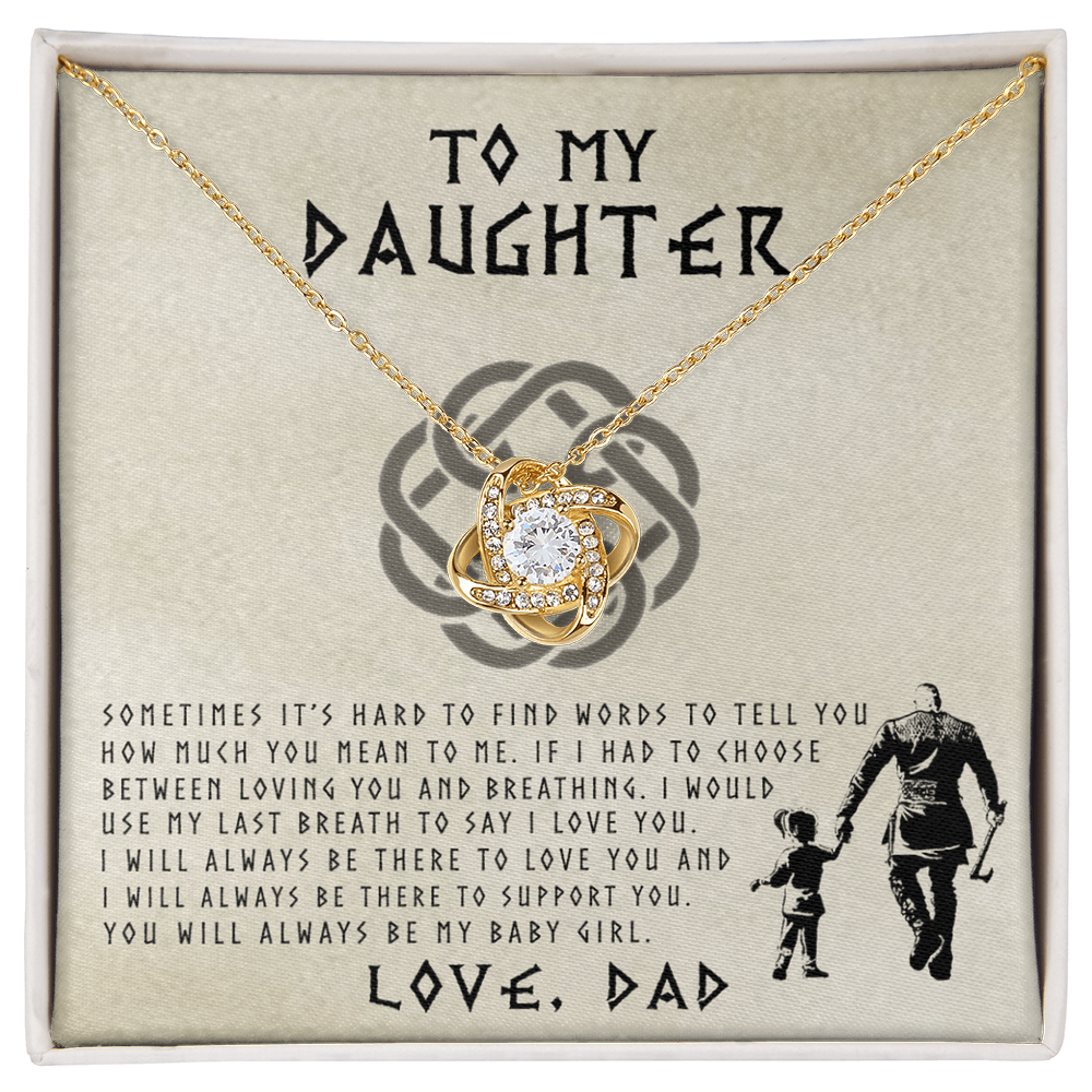 Viking Daughter Necklace From Dad To My Shieldmaiden Daughter Always Remember You Are Braver Than You Believe Necklace Message Card and Gift Box styles On Birthday, Christmas Graduation Gift