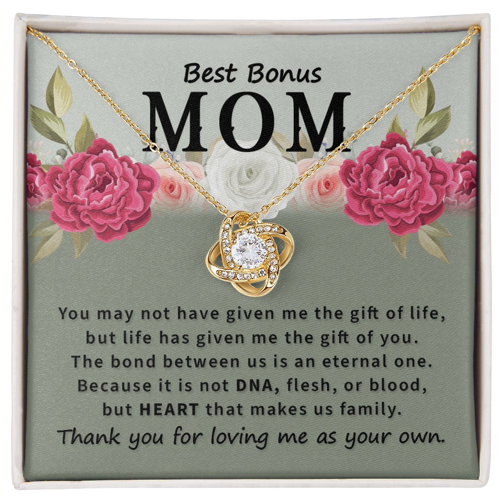 Bonus Mom Gifts from Bonus Daughter, To My Bonus Mom Necklace From Daughter, Necklace Gifts for Bonus Mom On Mothers Day, Anniversary, Mother And Daughter Necklace Gift For Mom, Mother Gift Necklace