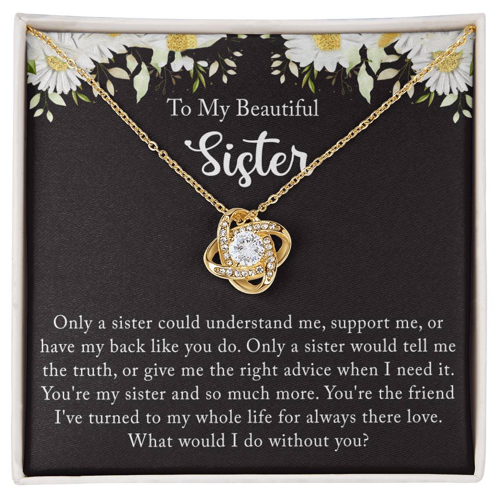 Personalized Gift Necklace - Love Knot Necklace, Sister Wedding Gift from Bride, Sister of the Bride Necklace, Sister Wedding Gift, Thank you Gift to Sister Maid of Honor, Matron of Honor Necklace