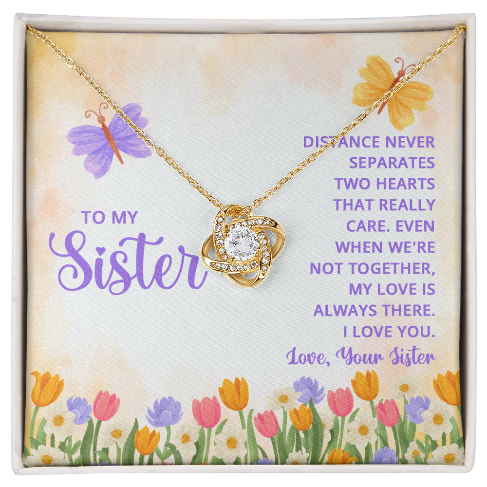 Personalized Jewelry Gift Necklace - To My Sister Love Knot Necklace From Sister, Brother, Sister Gift Necklace On Wedding Gift from Bride, Sister the Bride Necklace, Thank you Gift Pendant Sister