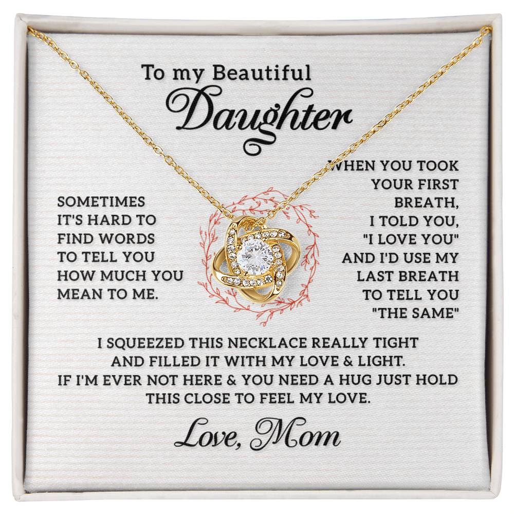 To My Beautiful Daughter Necklace from Mom, Mother and Daughter Gift Necklace, Gift for Daughter, Necklace for Daughter, Jewelry Gift For Girls, Little Girl, Sometimes It's Hard Gift Necklace