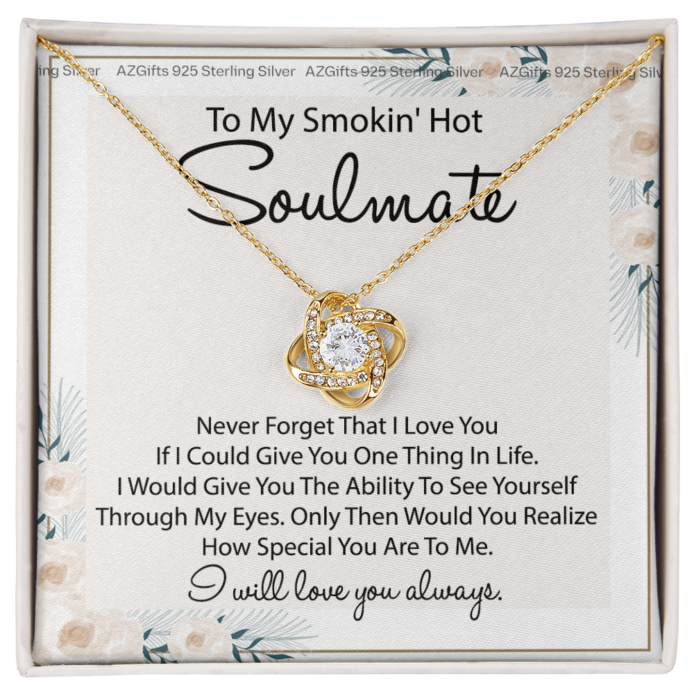 To My Smokin Hot Soulmate Necklace Gift From Husband Boyfriend, Birthday Necklace For Wife, Smokin Hot Gift Necklace for Her Romantic, Girlfriend Gift Necklace Smokin Hot Soulmate Message Card